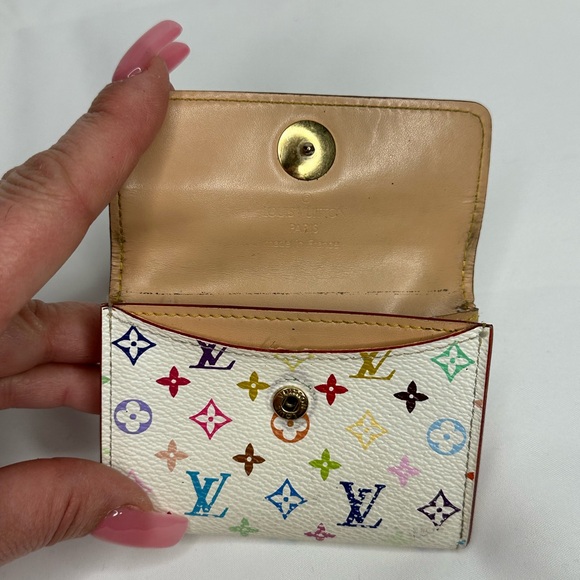 Takashi Murakami X Louis Vuitton White Monogram Multicolor Business Card Holder - Picture 6 of 11